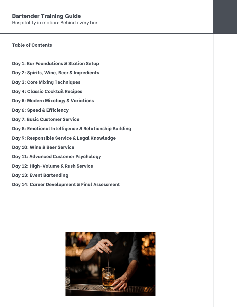 Bartender Training Guide