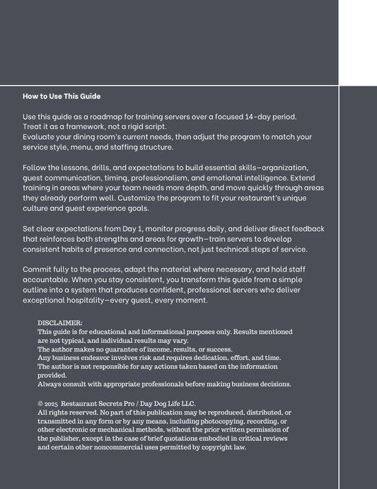 Server Training Guide