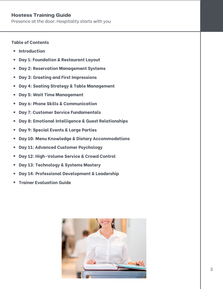 Hostess Training Guide