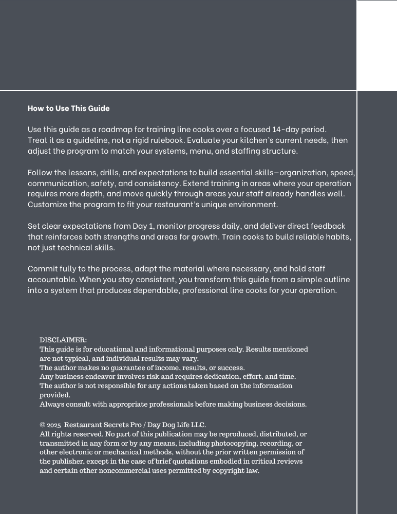 Prep Cook Training Guide